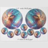 Papier Mousseline Decoupage Phoenix Art 12" rounds & 4" coasters (Recto)