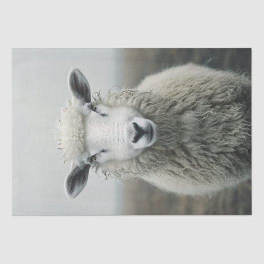Papier Mousseline Découpage photo du mouton blanc (Recto)