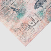 Papier Mousseline Découpage Pink Vintage journal antique