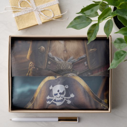 Papier Mousseline Découpage - Pirate Golden Retriever & bière - (Cadeau)