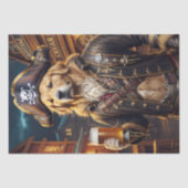 Papier Mousseline Découpage - Pirate Golden Retriever & bière - (Recto)