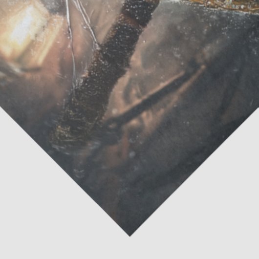 Papier Mousseline Découpage Pirate Penguin en mer (Détail)