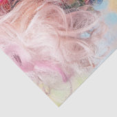 Papier Mousseline Decoupage Pixie Chick Rose Jaune Sarcelle Vibrant (Détail)