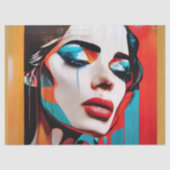 Papier Mousseline Découpage Pleurer une femme Pop Art (Recto)