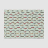 Papier Mousseline Découpage Poisson Pêche Green Anniversaire (Recto)