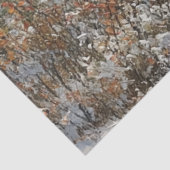 Papier Mousseline Découpage Pont couvert rouge Scène hivernale (Détail)