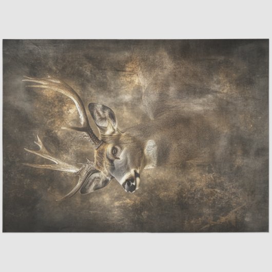 Papier Mousseline Découpage Portrait de cerfs sauvages (Recto)