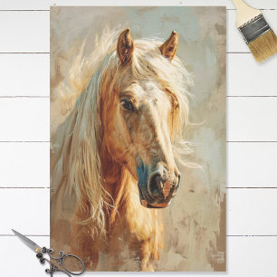 Papier Mousseline Découpage Portrait de cheval Palomino