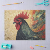 Papier Mousseline Découpage Portrait de coq Ornat (Artisanat)
