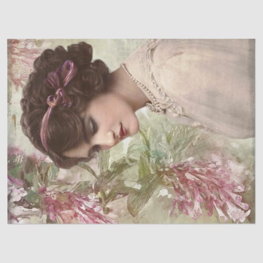 Papier Mousseline Découpage Portrait vintage (Recto)