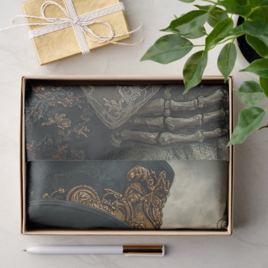 Papier Mousseline Découpage Proposition Gothique Skeleton Couple (Cadeau)