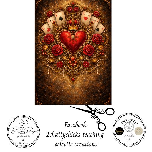 Papier Mousseline Decoupage Queen of Hearts Enchanted Adventures