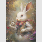 Papier Mousseline Decoupage Rabbit Alice's Adventures Wonderland  (Recto)