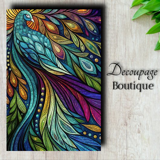 Papier Mousseline Découpage Rainbow Peacock