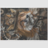 Papier Mousseline Découpage Red Fox Steampunk (Recto)