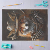 Papier Mousseline Découpage Red Fox Steampunk Bandito (Artisanat)