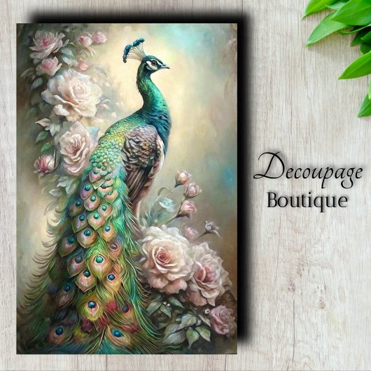 Papier Mousseline Découpage Regal Peacock