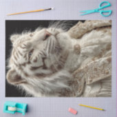 Papier Mousseline Découpage Regal White Tiger Portrait Imaginaire No (Artisanat)