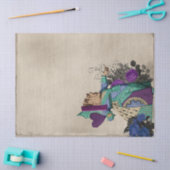 Papier Mousseline Découpage Reine des Coeurs turquoise et violette (Artisanat)