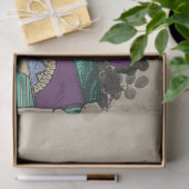 Papier Mousseline Découpage Reine des Coeurs turquoise et violette (Cadeau)