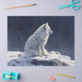 Papier Mousseline Découpage Renard Arctique (Artisanat)