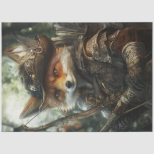 Papier Mousseline Découpage Renard rouge comme Robin des Bois de la