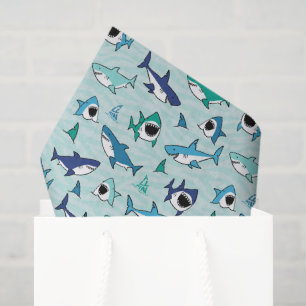 Papier Mousseline Découpage Requins