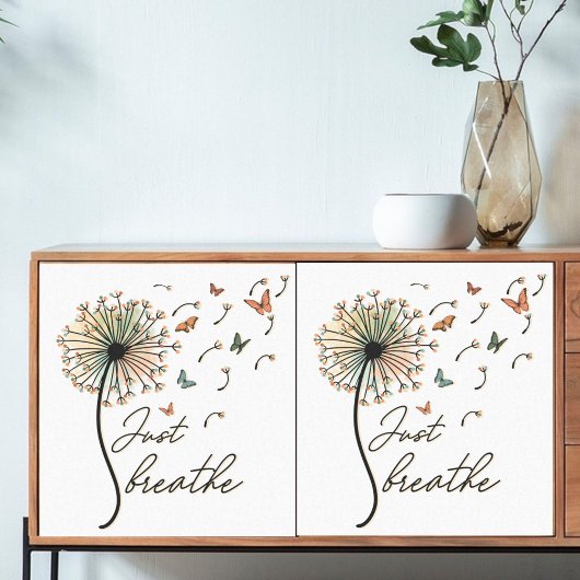 Papier Mousseline Découpage Respirer le Dandelion avec des papillons