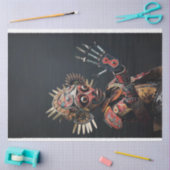 Papier Mousseline Découpage robotique futuriste en chef indien (Artisanat)