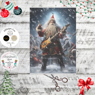 Papier Mousseline Découpage Rock N Roll Santa Claus