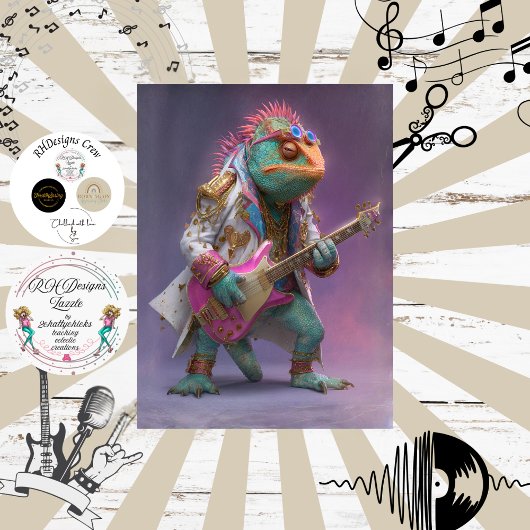 Papier Mousseline Decoupage Rockstar Chameleon Fur Feather Funk Band