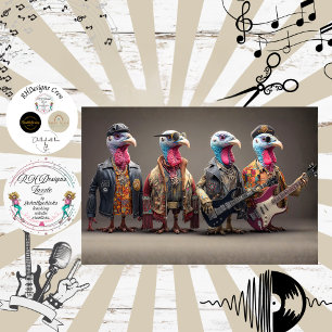 Papier Mousseline Decoupage Rockstar Dinde Quartet Band
