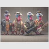Papier Mousseline Decoupage Rockstar Dinde Quartet Band (Recto)