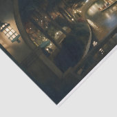 Papier Mousseline Découpage romantique de la scène de nuit du Canal (Détail)