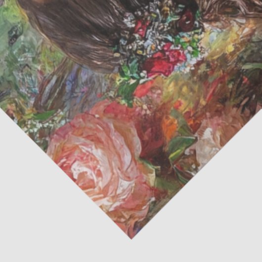 Papier Mousseline Découpage Romantique Valentine Couple Embrasser (Détail)