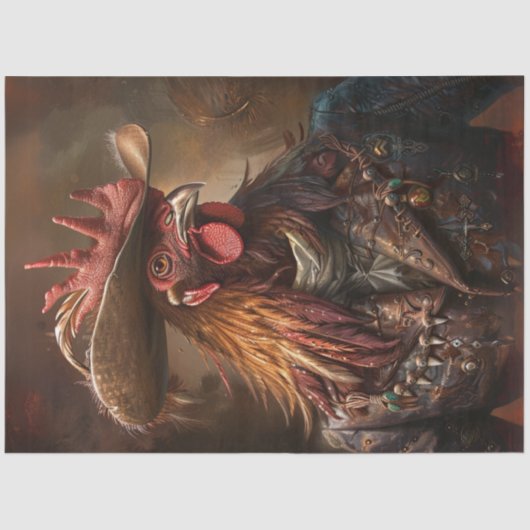 Papier Mousseline Découpage Rooster Fière Large Veste Casquette Brim (Recto)