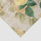 Papier Mousseline Découpage Rose antique et papier de tissus jaune (Détail)