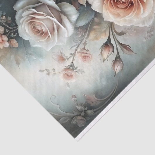 Papier Mousseline Découpage Rose classique (Détail)