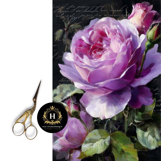 Papier Mousseline Découpage Rose de lavande