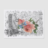 Papier Mousseline Découpage rose de libellules (Recto)