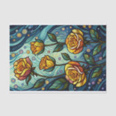 Papier Mousseline Découpage Rose en verre tendu (Recto)