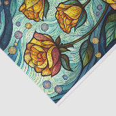 Papier Mousseline Découpage Rose en verre tendu (Détail)