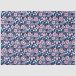 Papier Mousseline Découpage rose et bleu des fleurs victoriennes