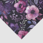 Papier Mousseline Découpage rose et pourpre rose floral foncé (Détail)