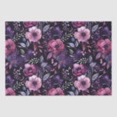 Papier Mousseline Découpage rose et pourpre rose floral foncé (Recto)