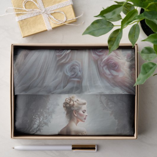 Papier Mousseline Découpage Rose éthéré (Cadeau)