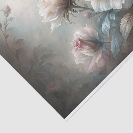 Papier Mousseline Découpage Rose éthérée (Détail)