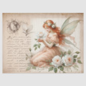 Papier Mousseline Découpage rose Fairy & Pastel Ephemera Script (Recto)