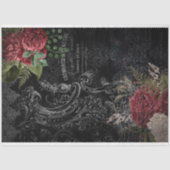 Papier Mousseline Découpage Rose français victorien foncé Ephemera (Recto)