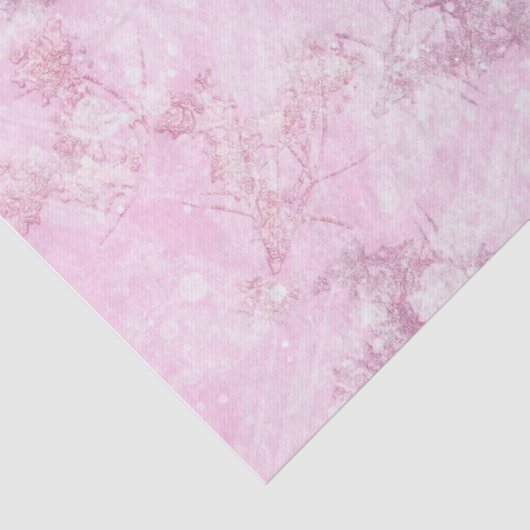 Papier Mousseline Découpage rose hiver (Détail)
